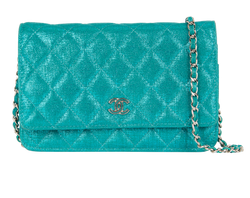 Metallic WOC, Calfskin, Turquoise, 19072081, DB/B/E, 3*